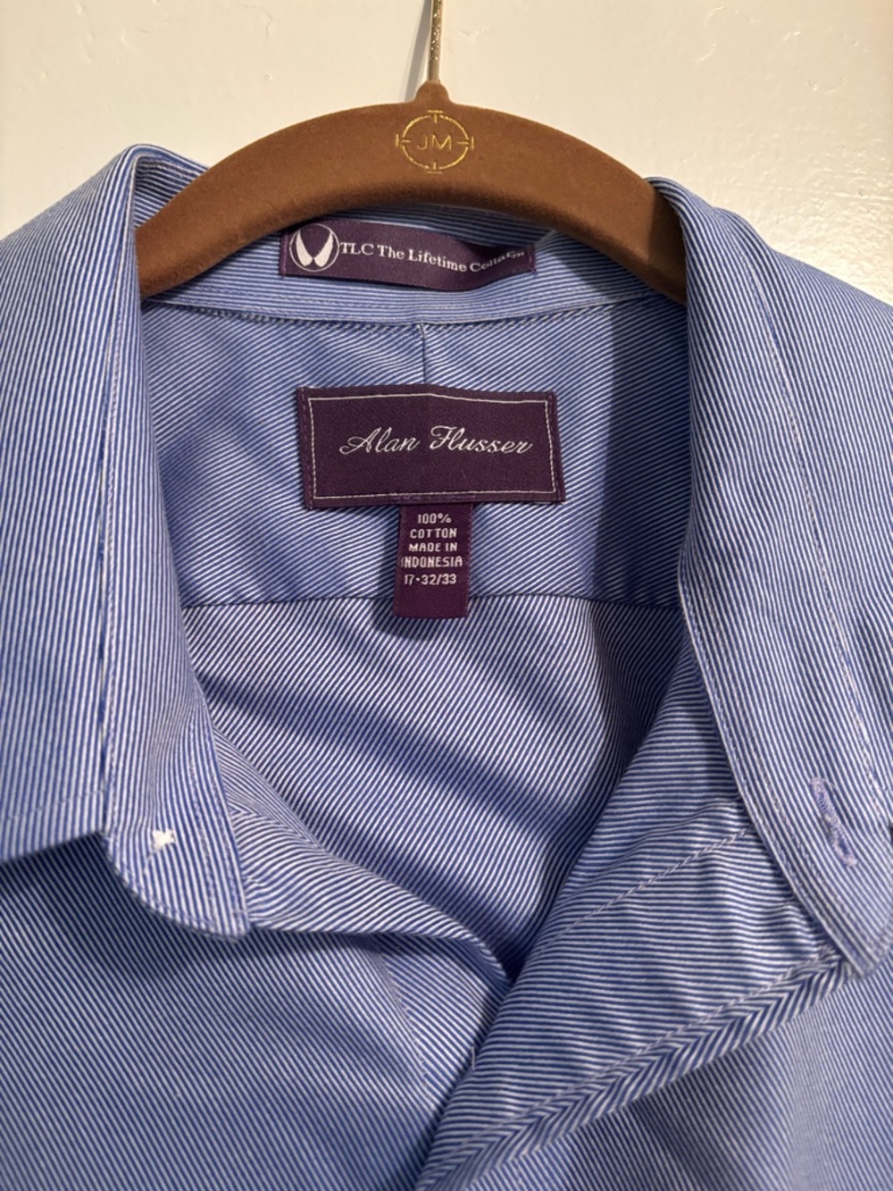 Alan Flusser Lifetime collar shirt. Sz 17-32/33.